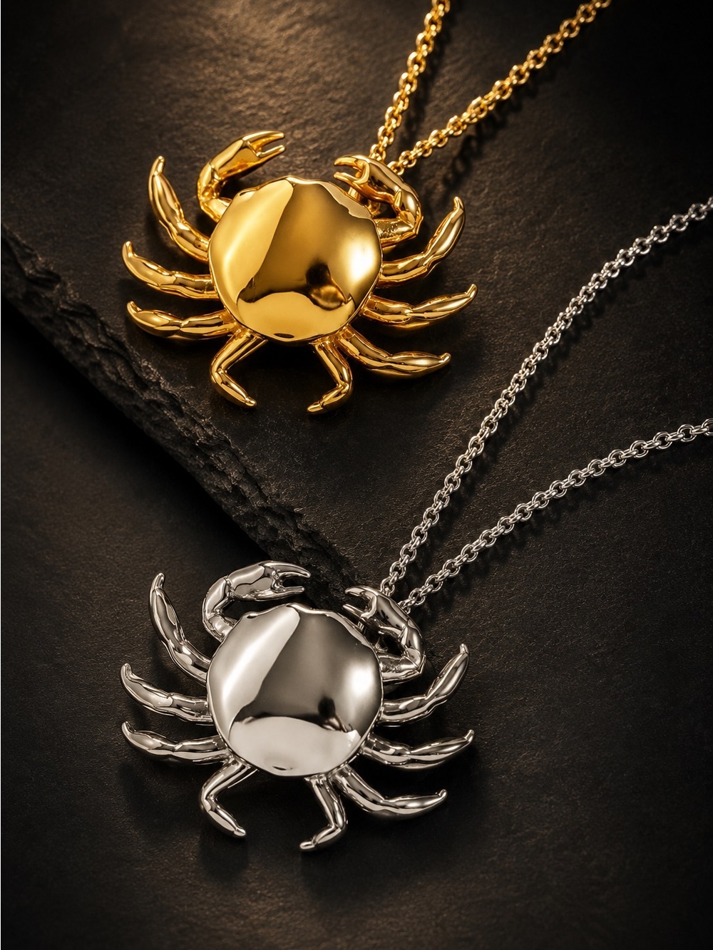 Shiny Silver color Crab Pendant Necklace - Picture 7 of 7